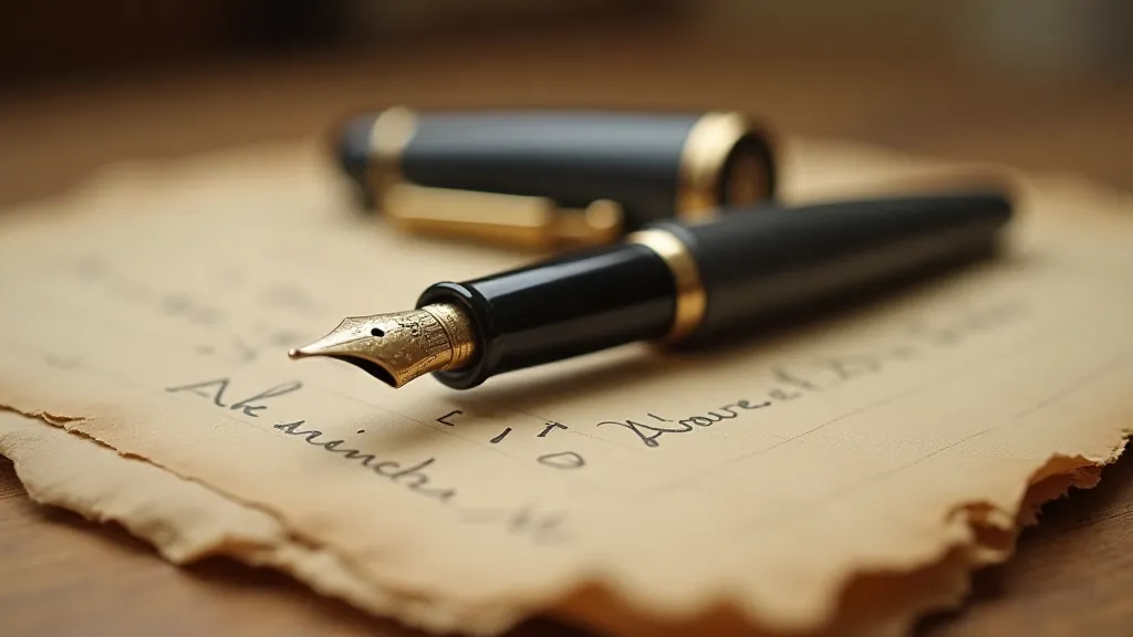 Vintage Parker Duofold pen on parchment