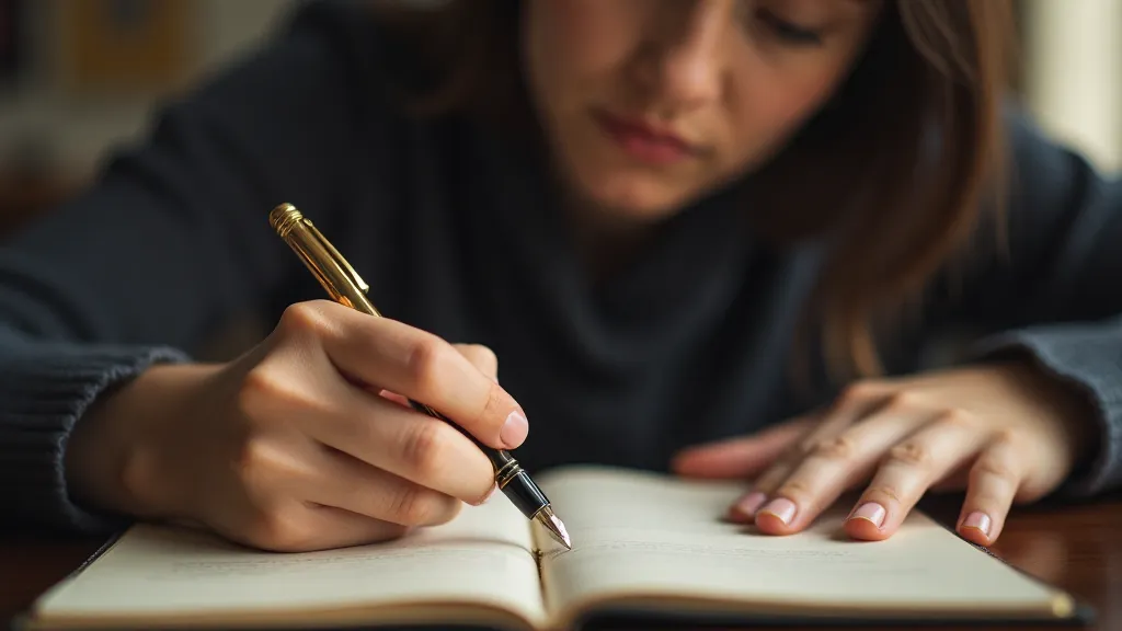 Hand holding a vintage pen