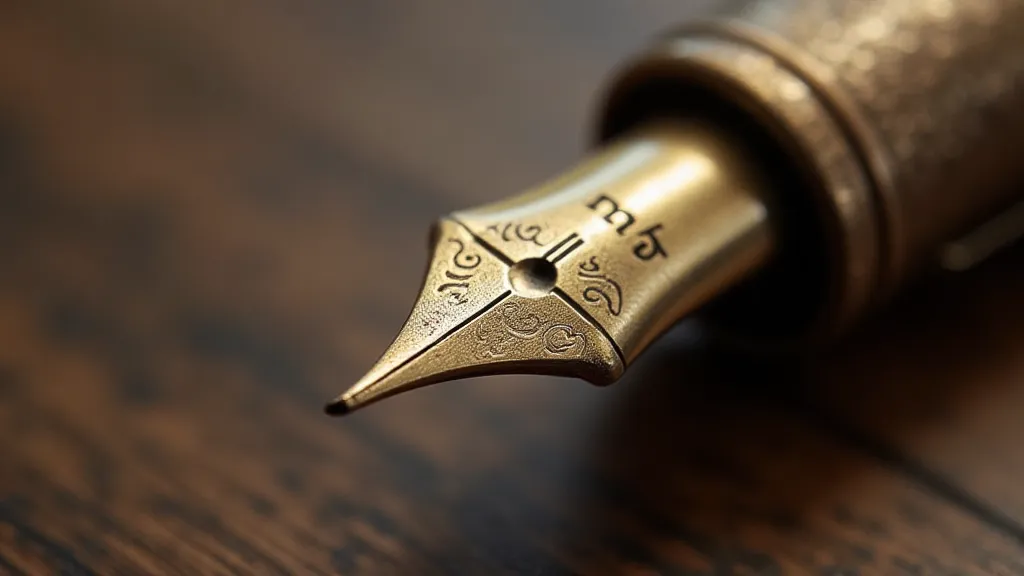 Close-up of a vintage pen nib