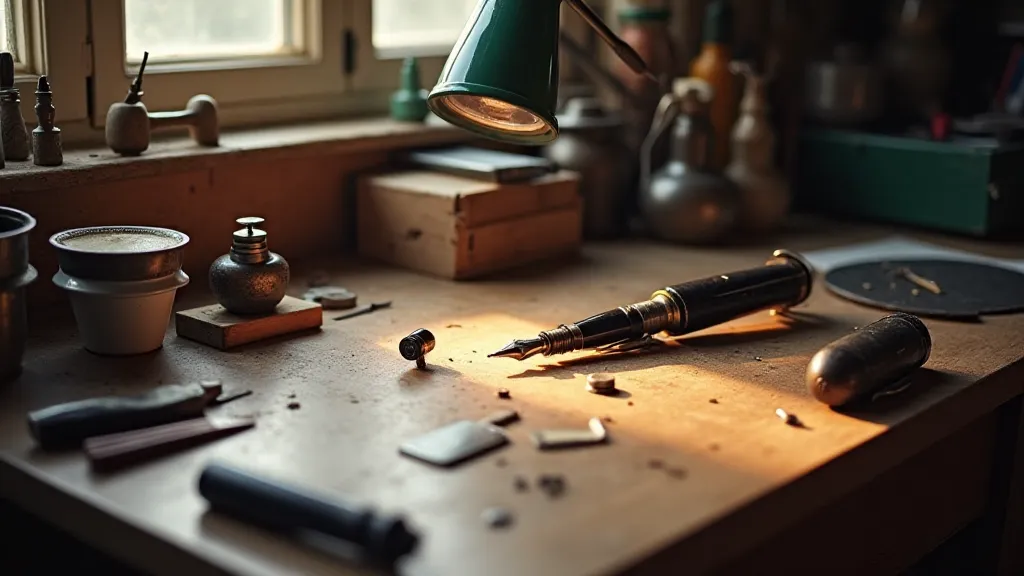 Vintage pen repair workbench