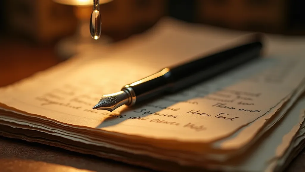 Restored vintage pen and paper
