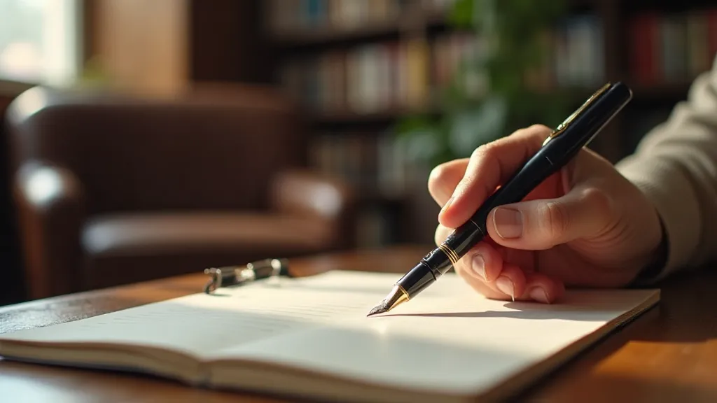 Hand writing with a restored vintage pen
