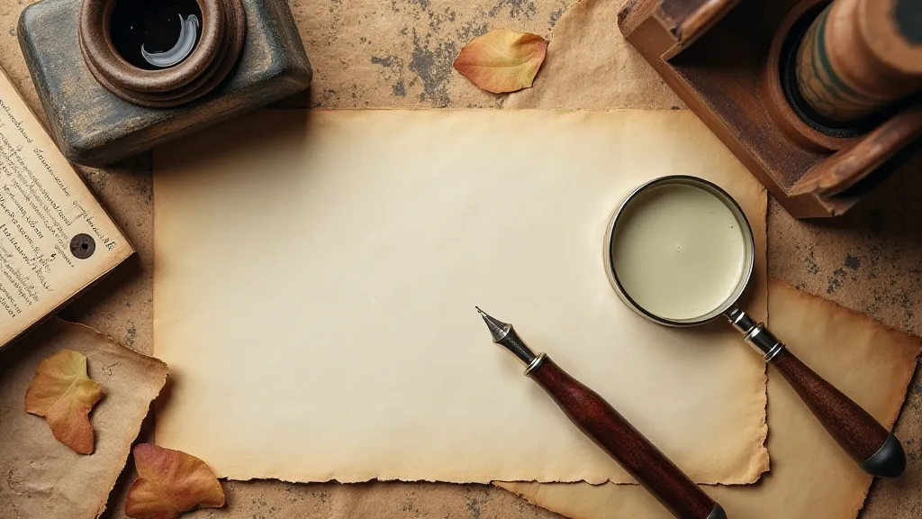Collection of vintage writing implements and paper samples