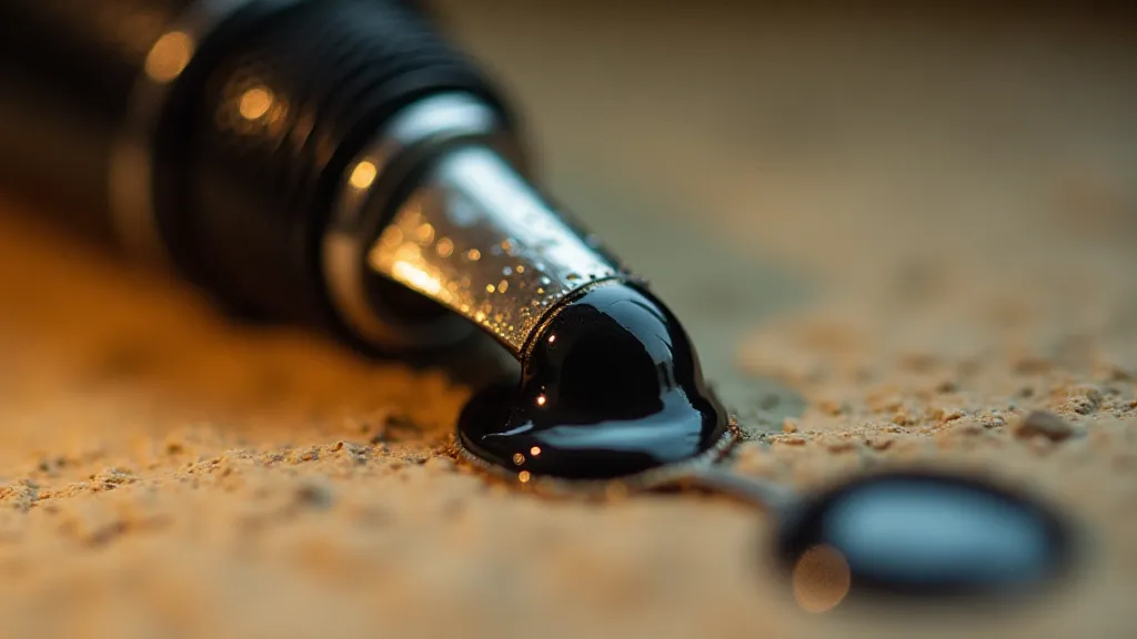 Vintage fountain pen nib with ink droplet