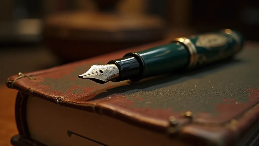 Vintage Parker 51 pen on leather books