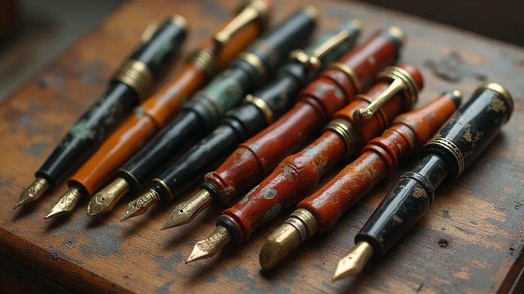 Collection of vintage fountain pens