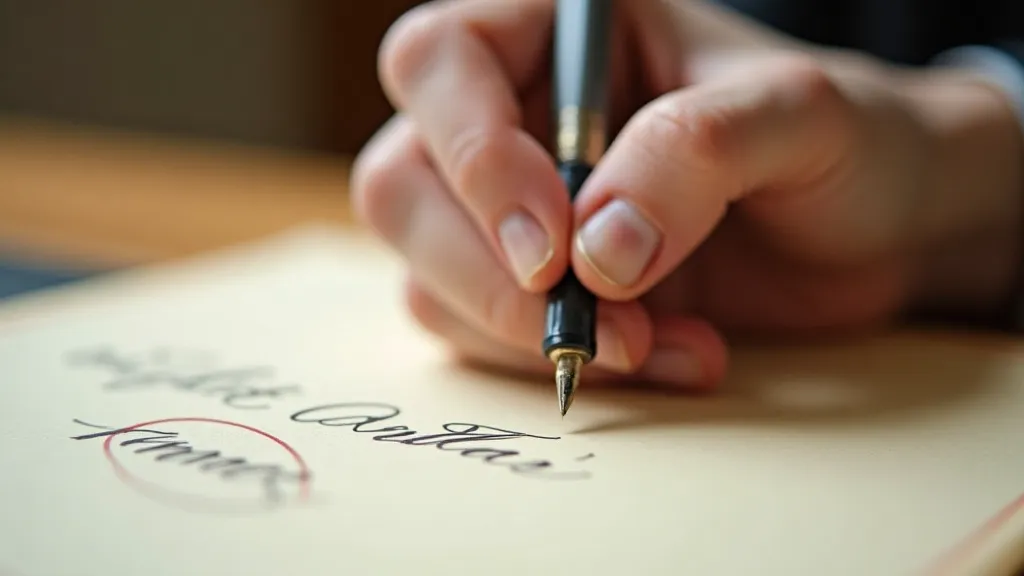 Vintage pen writing