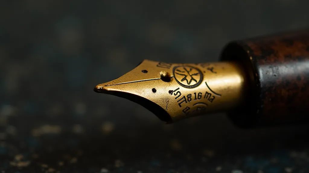 Vintage fountain pen nib with wear