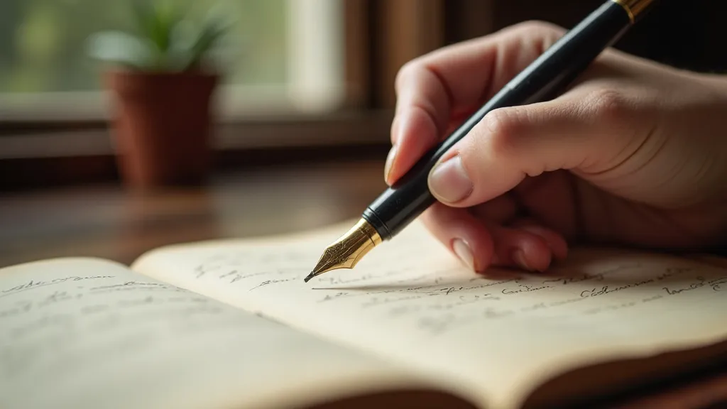 Hand Writing with Vintage Fountain Pen